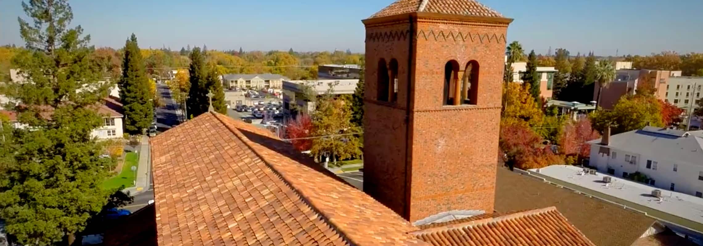 Aerial photo of Sacred Heart church
